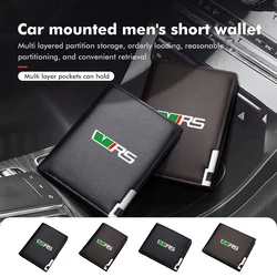 Leather Car Men Short Purse Brand Large Capacity Bifold Wallet For Skoda Octavia 2 3 Rapid Kodiaq Karoq Fabia Kamiq Superb MK3