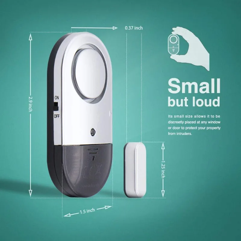 Wireless Door and Window Alarm Protective Anti Theft Door Magnetic Sensor for Hotel Use with Loud Volume