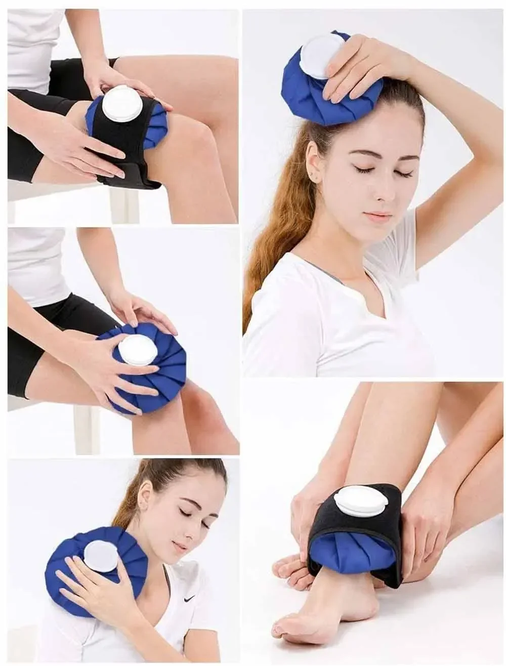 Professioneller Eisbeutel-Verband mit wiederverwendbarem Eisbeutel-Pack für Arm, Wade, Knie, Knöchel, Schulter, Hals, verstauchte heiße und kalte Kompresse – Detail 4