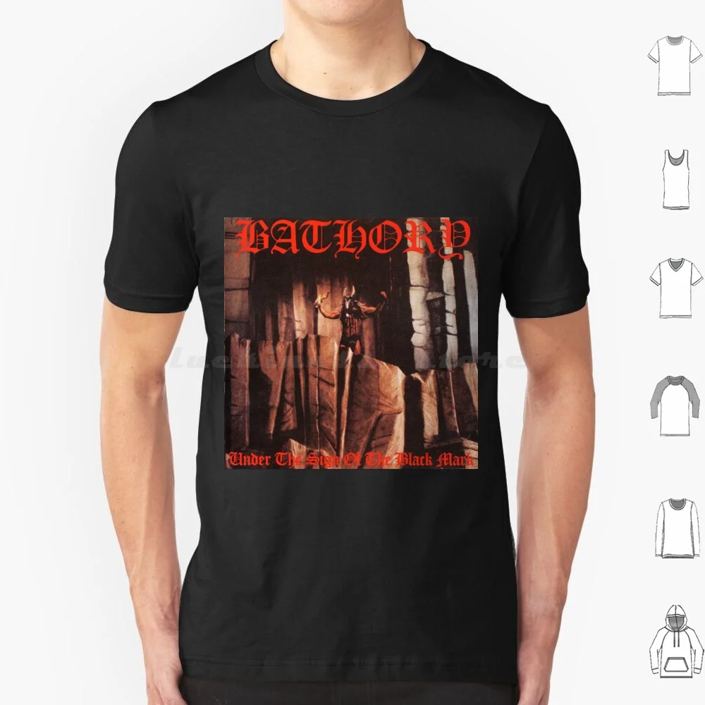 Bathory Under The Sign Of The Black Mark Album Cover T Shirt 6xl Cotton Cool Tee Bathory Bathory Logo Metal Black Metal Band