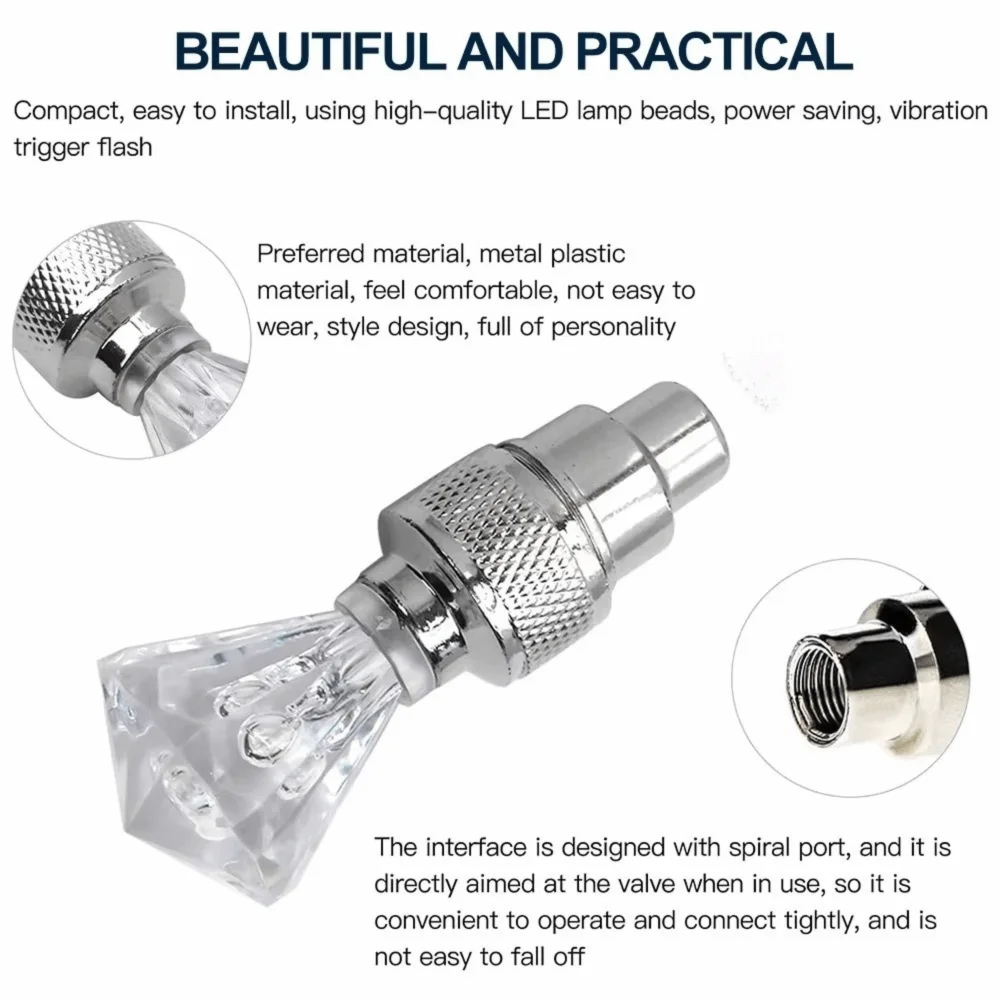 Accessories Waterproof Bicycle Valve Lights Practical Neon Lamp Bike Wheel Light Flash Tire Valve Caps Night Riding