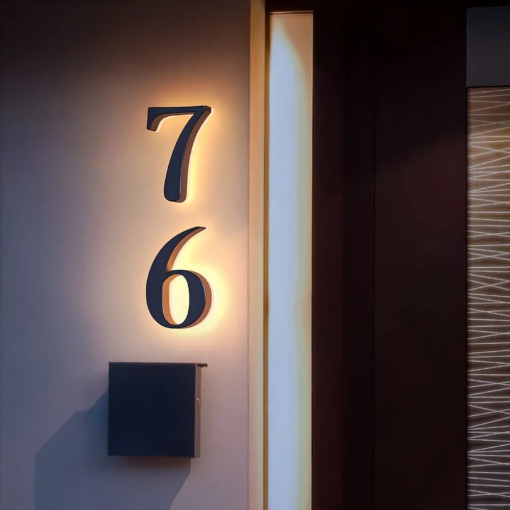 

BackLit House Number,Door Numbers Sign, Light up House Numbers, Address Number LED House Number, ,Home Wall Decor