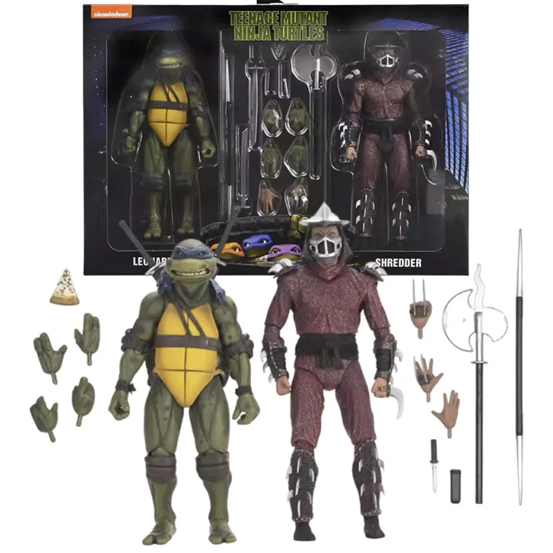 

NECA 54394 Shredder and Leonardo Model Teenage Mutant Ninja Turtle Action Figure Anime TMNT Figuras Peripheral 7-Inch Kids Gift