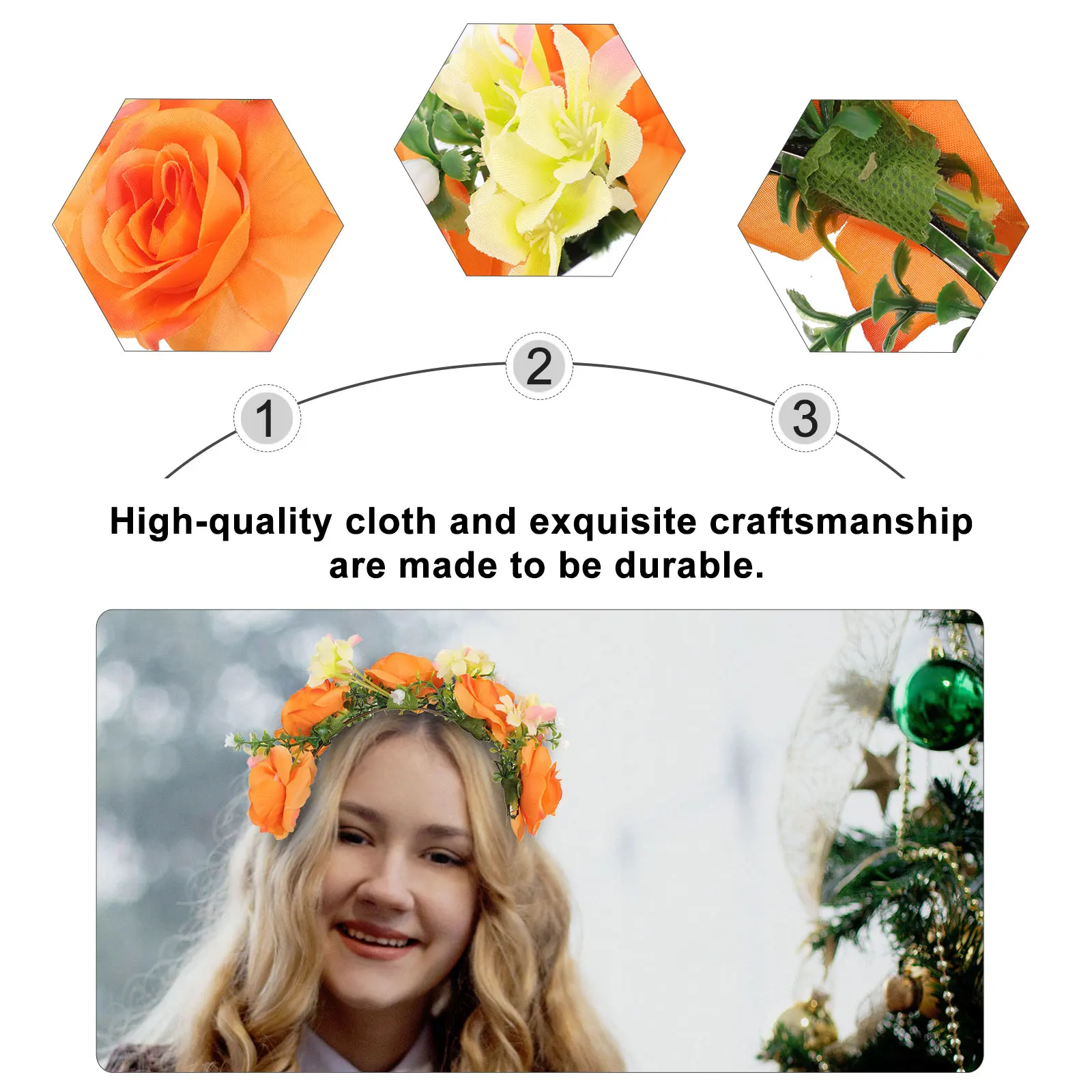 

Christmas 2024 Festival Floral Hair Hoophigh-Quality Cloth Flower Headband For Carnivals Selfie Propsgarland Hair Bandfloral