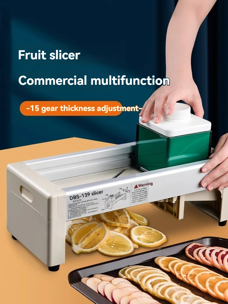 New Small Manual Fruit Slicer Lemon Slicer Fruit Slicer Household Commercial Multi-function Push-pull Chipper Adjustable Thickne
