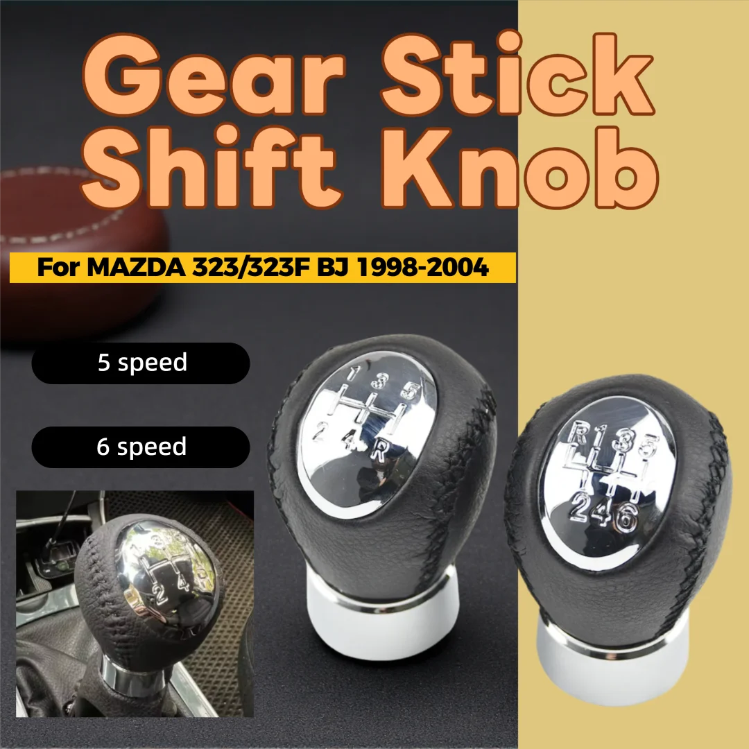 Black Gear Shift Knob Chrome 5/6 Speed for Mazda 3 5 6 323 323F 626 RX-8 Premavy MPV Car Change Lever Knob