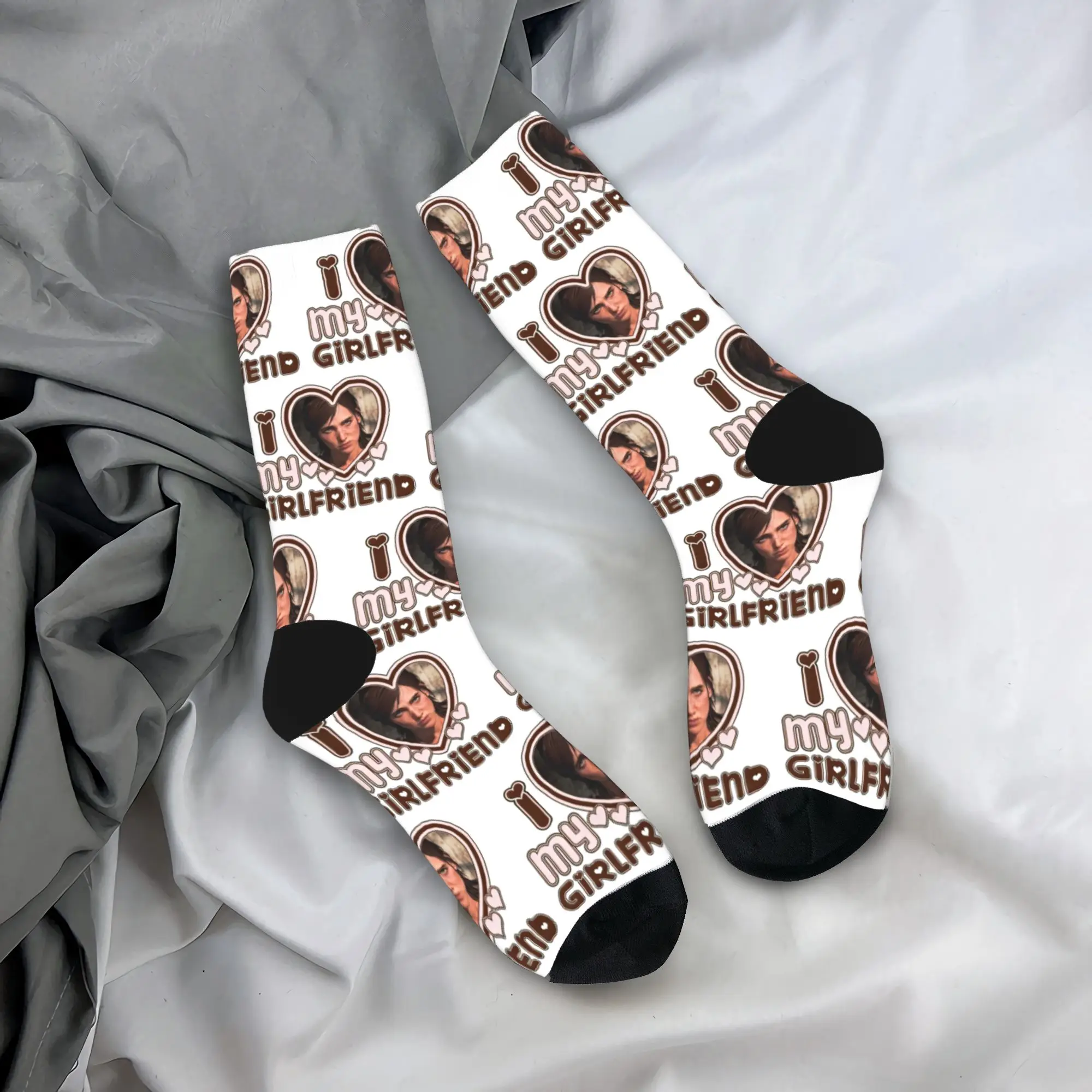 

I Love My girlfriend Ellie Williams Socks Men Women Funny Happy Socks Harajuku Spring Summer Autumn Winter Middle Gifts