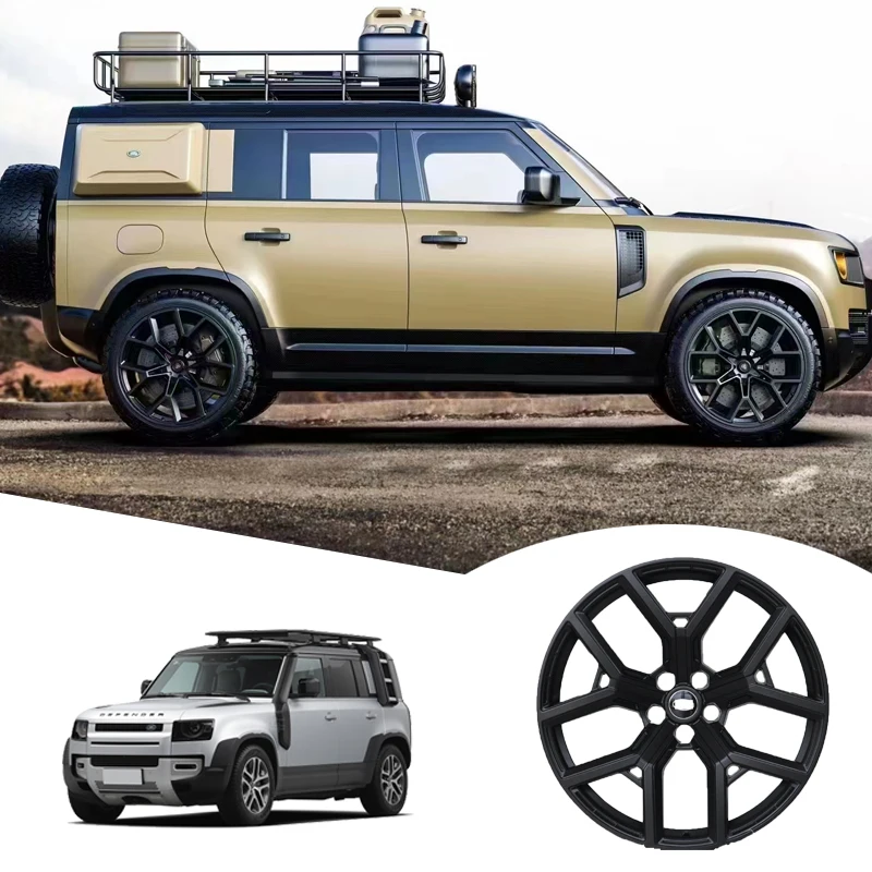 for   Luxury Forged Black 22 inch  Monoblock Rims Multi Spoke Alloy Polish Car Wheels for land rover defender