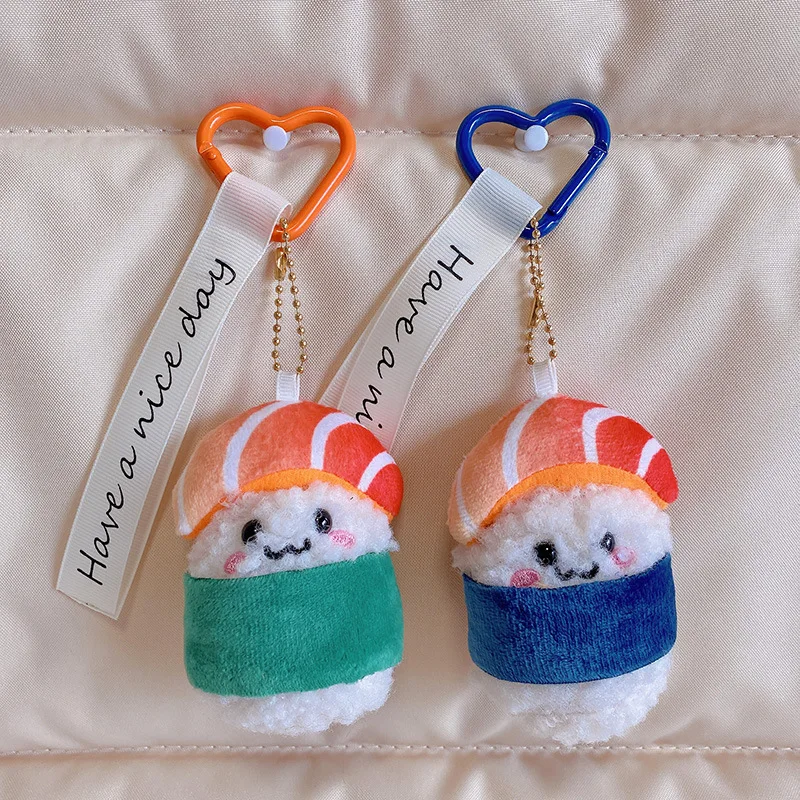 

Kawaii Sushi Doll Plush Keychains For Couple Gifts Creative Food Doll Keychains For Bag Pendant Cute Sushi Keyring For Car Keys