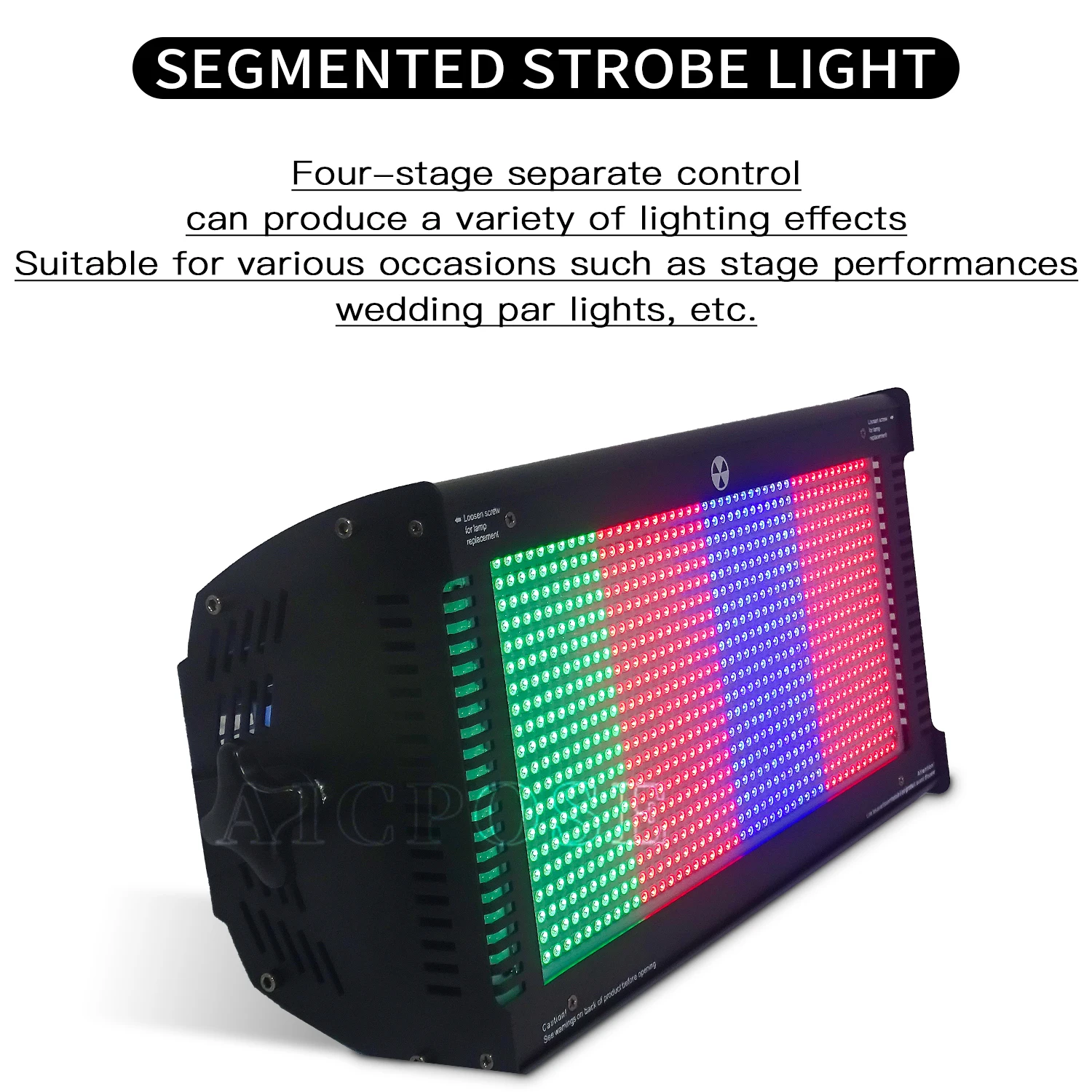 1000W RGB 3 in 1 LED Strobe Stage Light 8 Segment Control DMX Control Party Bar Wedding Dance Floor Lighting