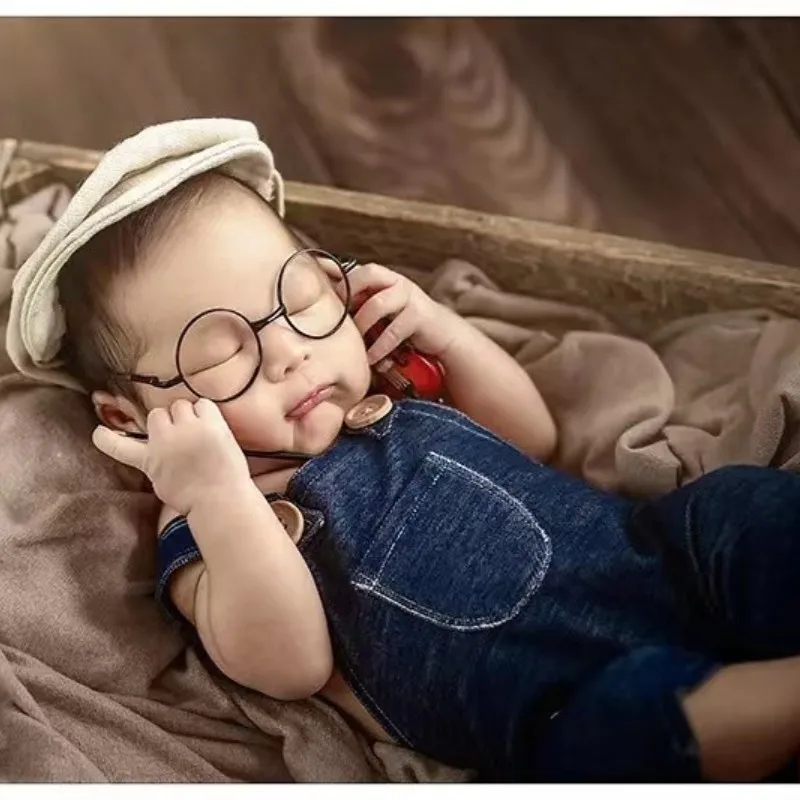 ❤️Newborn Photography Clothing Hat+Trousers+Glasses 3Pcs/set Studio Baby Boy Photo Props Accessories Clothes Outfits Fotografia