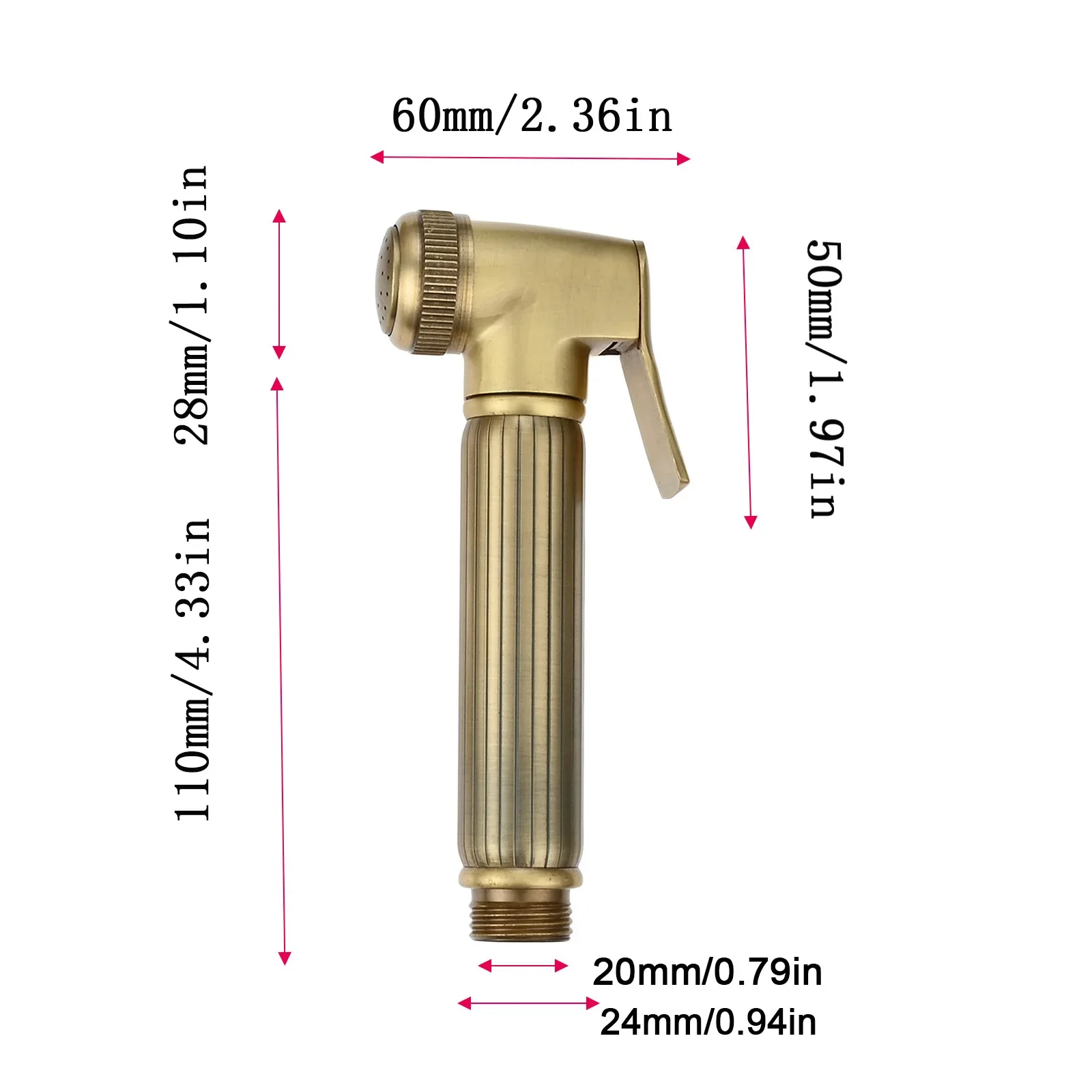 

110x60 мм античный латунный опрыскиватель для биде, смесители для унитаза, ручной спрей, латунный распылитель, самоочищающийся душ для ванной комнаты, кухни