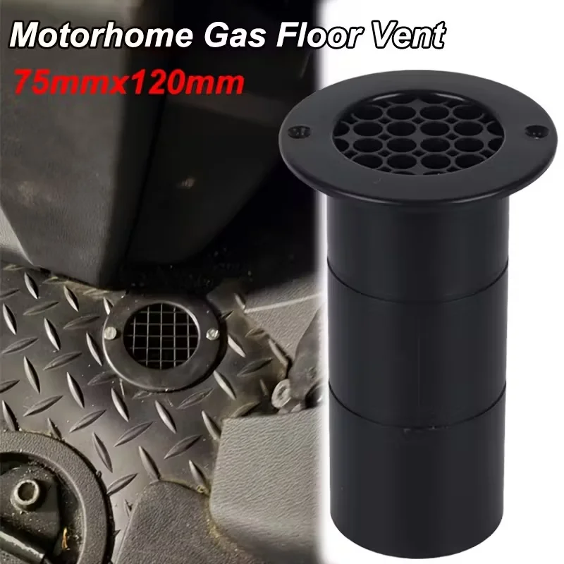 

RV Gas Drop Out Round Floor Vent Black Car Floor Gas Exhaust Outlet For Motorhome Caravan Camper Van RV Accessories 75x120mm