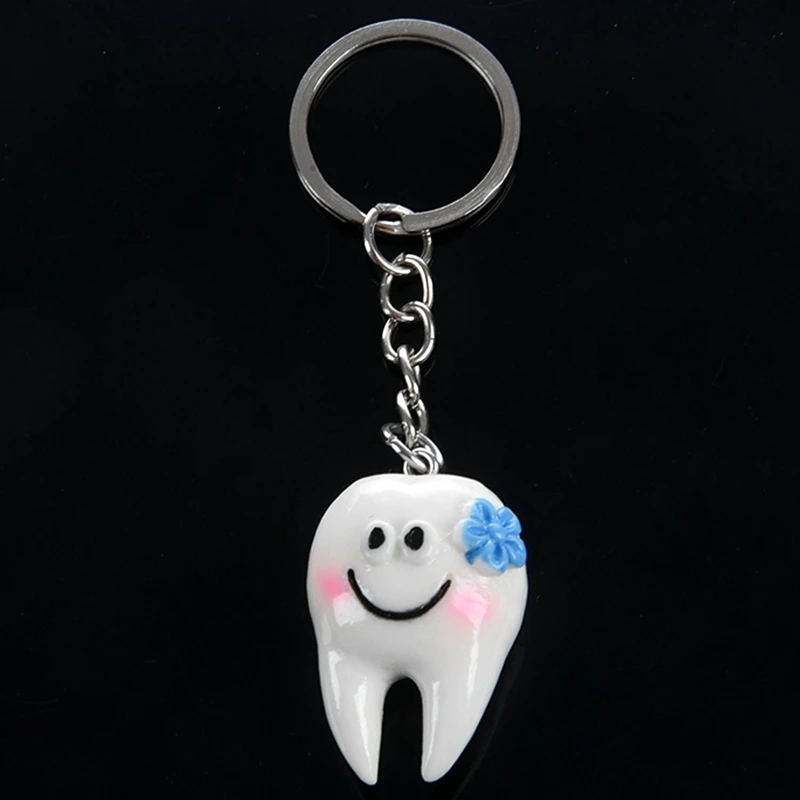 AT41 60 Pcs Keychain Key Ring Hang Tooth Shape Cute  Gift