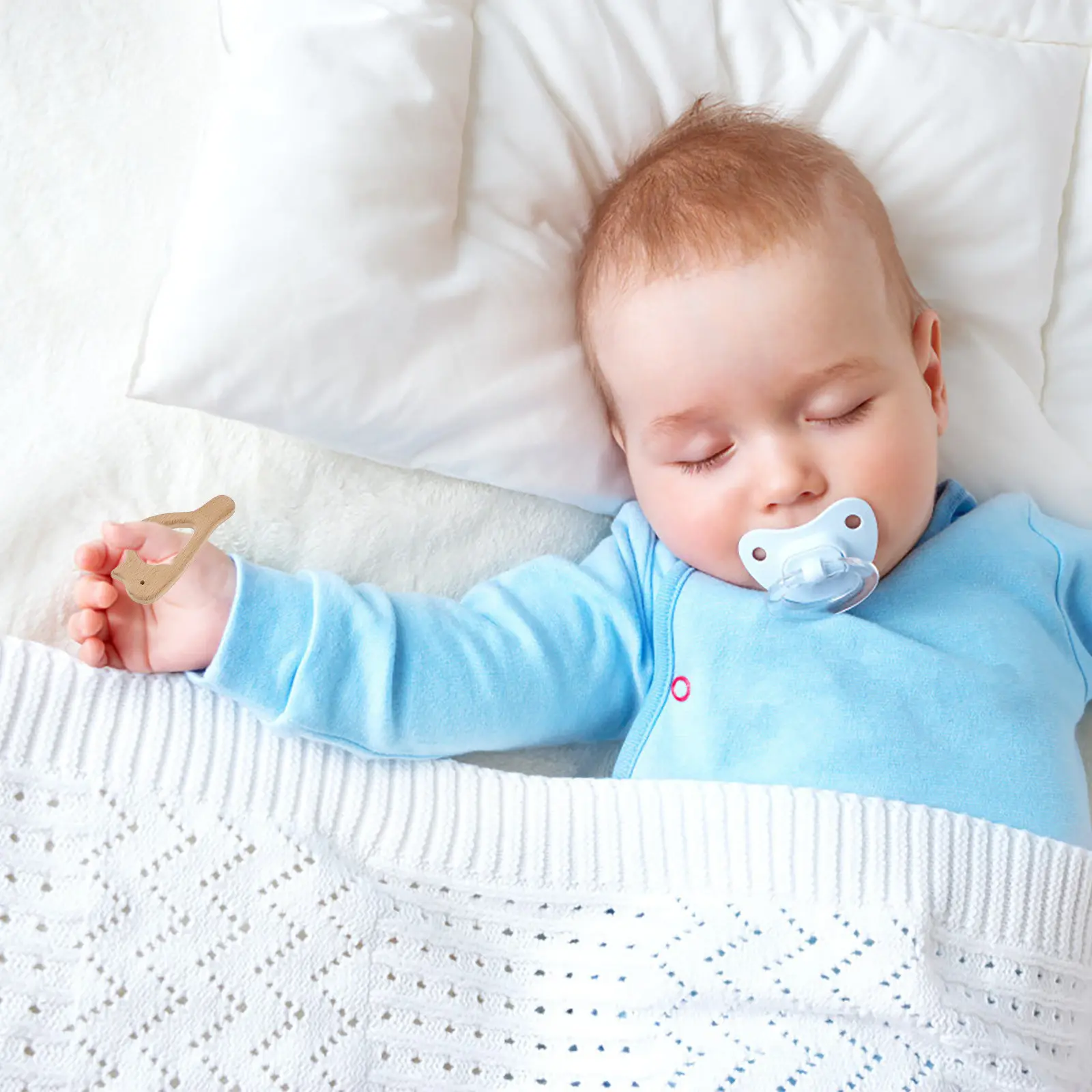 10 Stück Holz-Beißringe für Babys, tierförmiger Backenzahn-Stick für Zahnfleischkomfort, hochwertiges kaubares Design, rutschfest, verschleißfest, für Kleinkinder