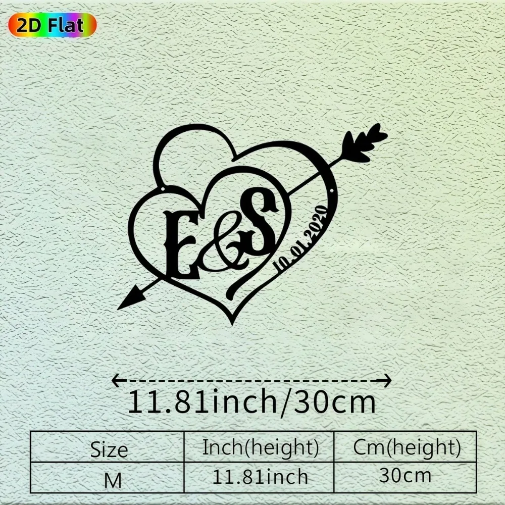 CIFBUY Metal Wall Art Heart Arrow Iron Sculpture Rust Resistant Bedroom Garden Decor Valentine Gift