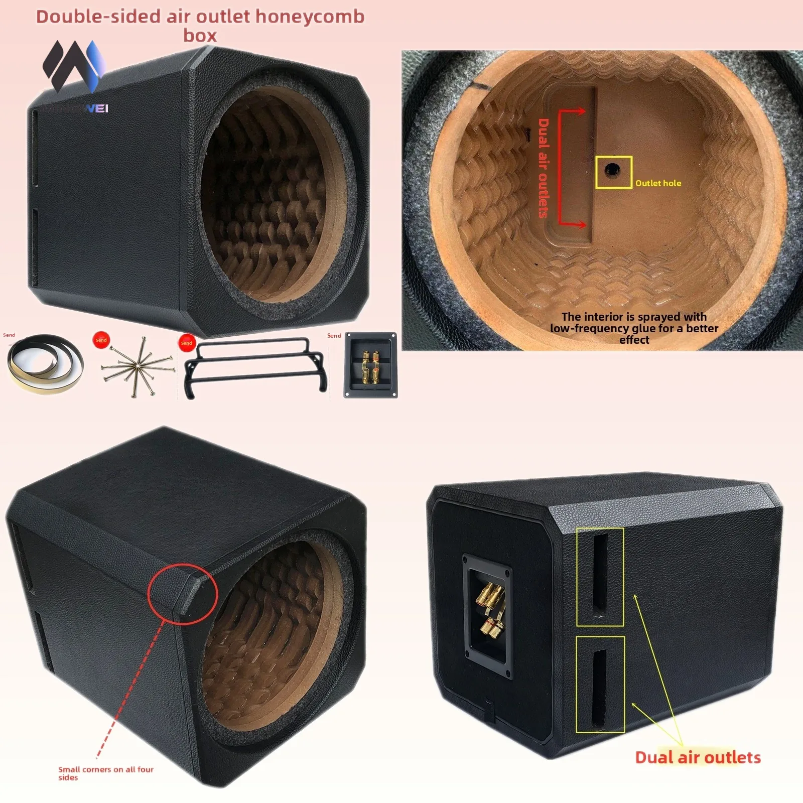 MW Audio Passiver Subwoofer Wabenkasten-Gehäuse 6,5 8 10 12 Zoll für Auto- und Heim-Audio-Lautsprecher
