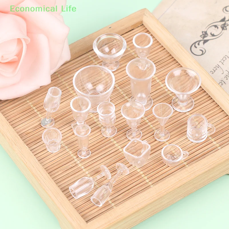 17Pcs Plate Cup Dish Bowl Tableware Set Dollhouse Miniature Toy Doll Food Kitchen Living Room Accessories 1:12 Scale