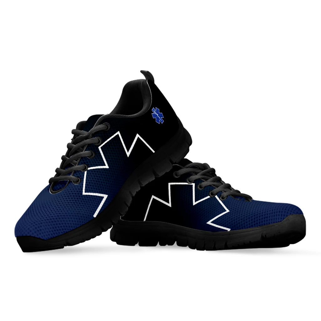 Blue Star Design Shoes EMT/EMS Printing Lightweight Outdoor Shoes Comfortable Nurses Medical Design Casual Shoes