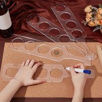 Clear Acrylic Router Template Four Glencairn Whisky Glass Flight Paddle Board Beer Flight Template Woodworking Router Template