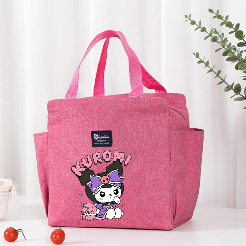 Kuromi Lunch Bags Anime Sanrio Picnic Bag Cartoon Insulated pasto Storage Pack Kawaii Lunch box per bambini imballato pranzo regalo nuovo