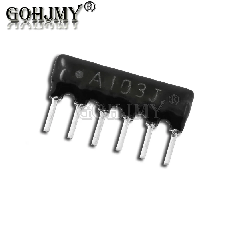 20PCS DIP Exclusion Network Resistor Array 6Pin 47 100 220 330 470 510 680 1K 1.5K 2K 2.2K 3K 3.3K 4.7K 10K 22K 47K 51k 100K Ohm