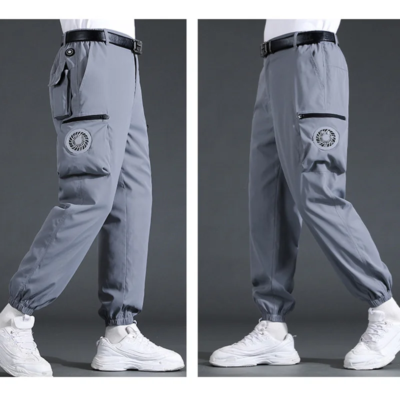Summer Pants With Fan For Cooling Air Conditioning Pants Overalls Construction Site Heat Protection Wear-resistant Refrigeration