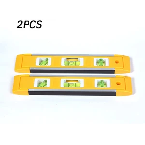 2PCS Meter Level Aluminum League Strong Magnetic Mini Type Meeting Horizontal Bubble Bubble Aluminum League Meter Level 12 Main Bubble Level Sales - №1