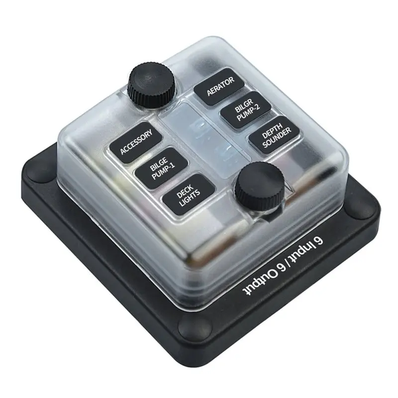 

LED Warning Lamp Light Equipped 6-Way Power Distribution Box For Car Boat Marine Trike-N30R