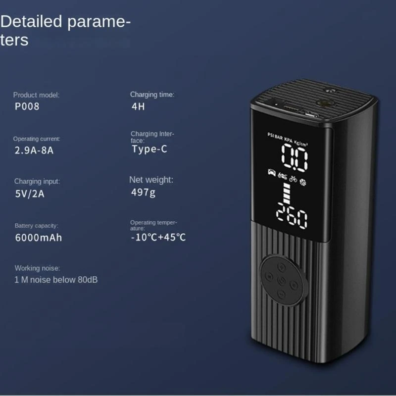 462A Tire Inflator Car Air Pump Compressor Electric Wireless Digital Display LED Lamp