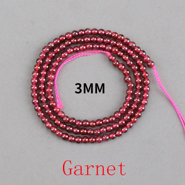 Natural Stone Garnet Gem Stone Beads Garnet Round Loose Beads 2 3 4 5 6 7 8 10 12mm For Diy Bracelets Necklace Jewelry Making