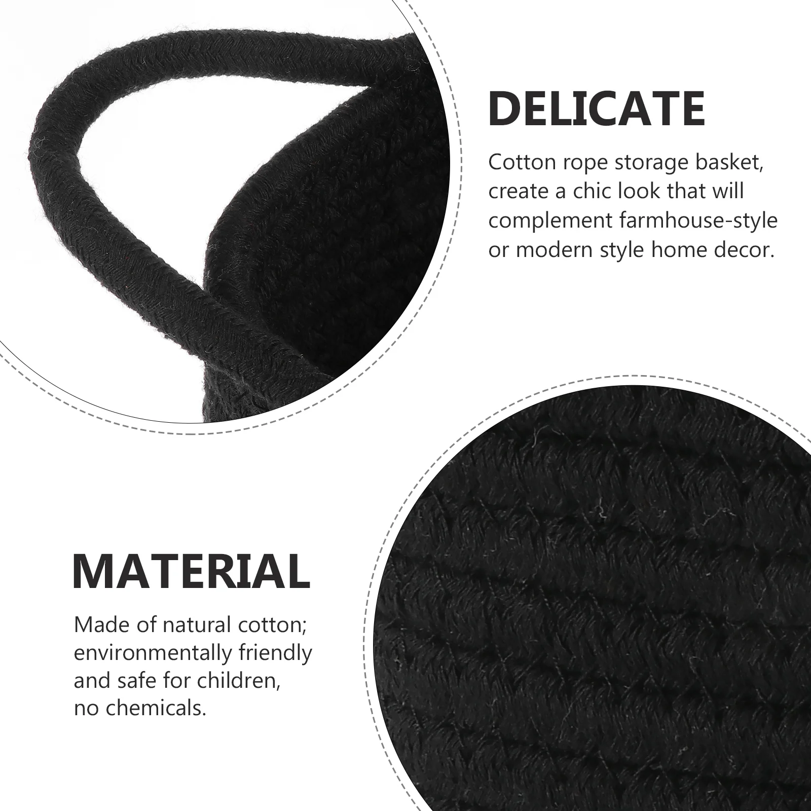 2 Pcs Cotton Rope Storage Baskets Quality Material Safe Multi Functional Home Decor Farmhouse Modern Style ganizing