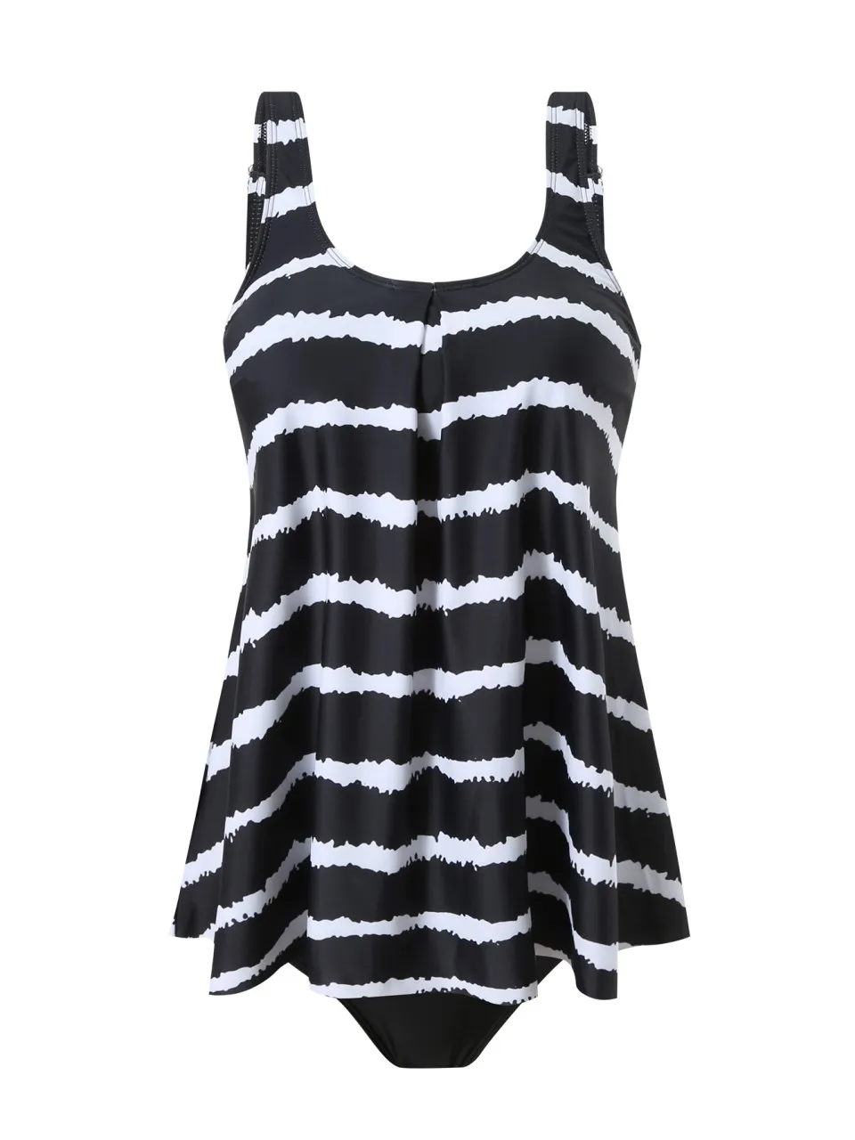 مخطط مطبوعة Tankini Strappy ملابس السباحة 2025 المرأة قطعتين تنورة الشاطئ ملابس السباحة الإناث الاستحمام لباس سباحة بحر