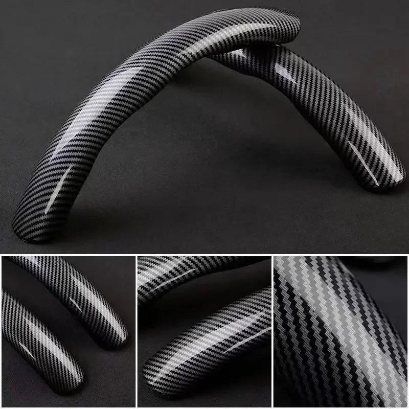 For Fiat Abarth 500 595 695 Spider 124 Auto Accessories Abarth Car Carbon Fiber Car Steering Wheel Cover Black Fiber