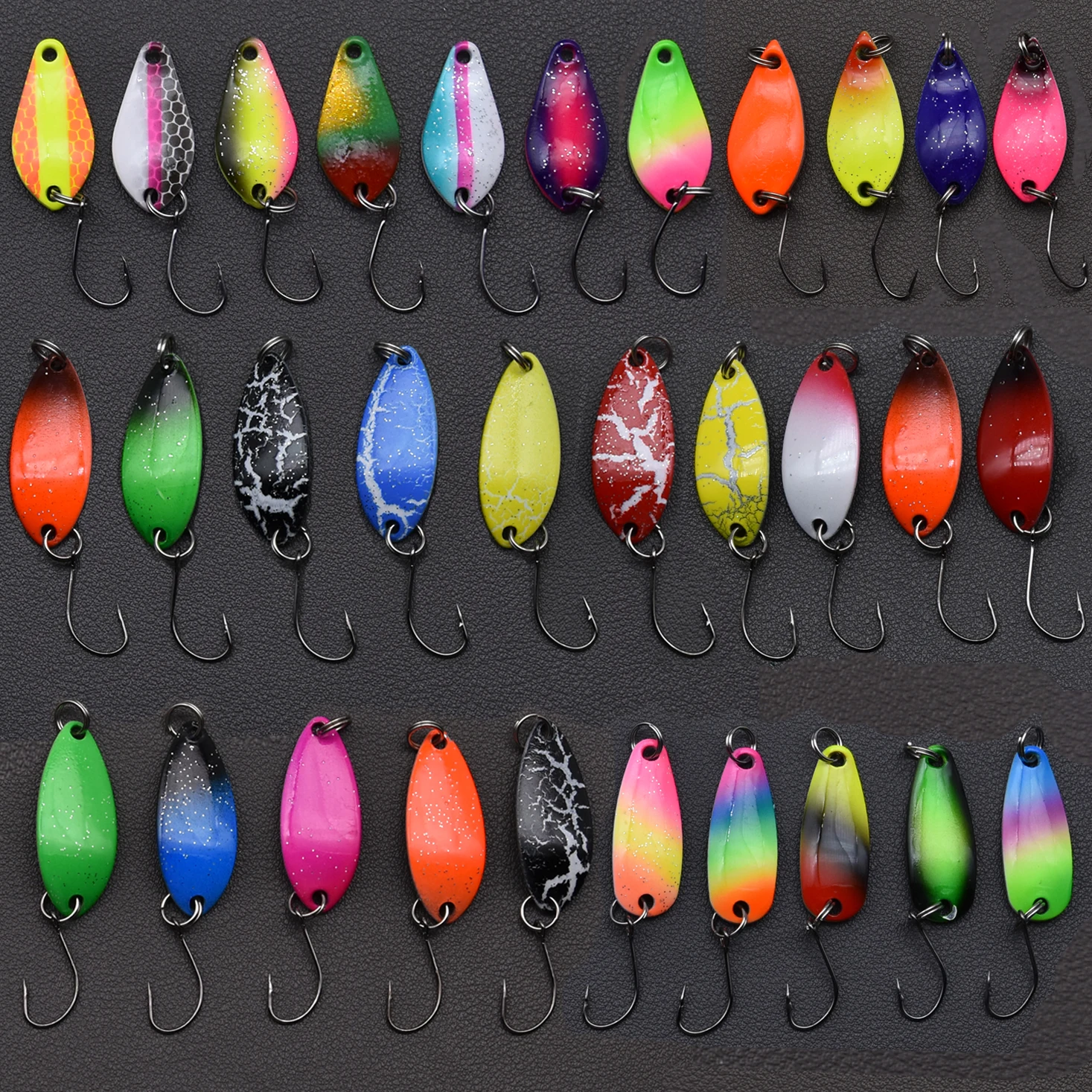 WDJYJ الصيد ملعقة معدنية VIBE إغراء jigbait ، صغيرة سبينر المتذبذب walleyes سمك السلمون المرقط جثم إغراء الأسماك الملونة معالجة الطعم