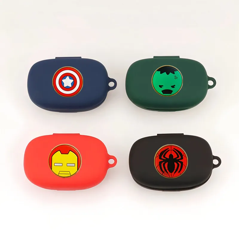 Funda de silicona para auriculares JBL Endurance Peak 2/3, diseño de dibujos animados de Marvel, con gancho, para auriculares inalámbricos, caja de carga, funda protectora.