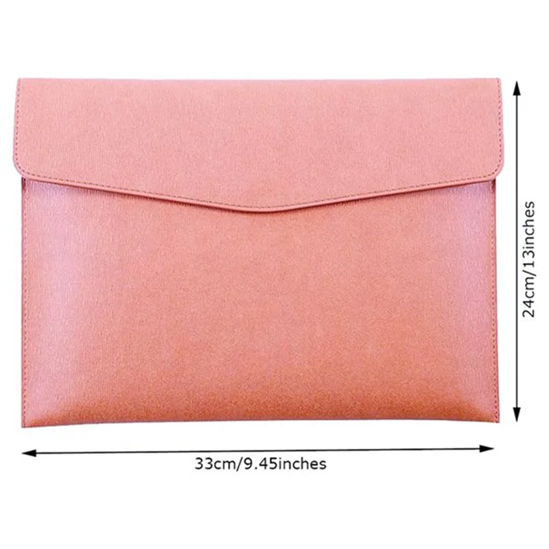 PU Leather A4 File Folder Document Holder Waterproof Portfolio Envelope Folder Case with Snap Closure Pink