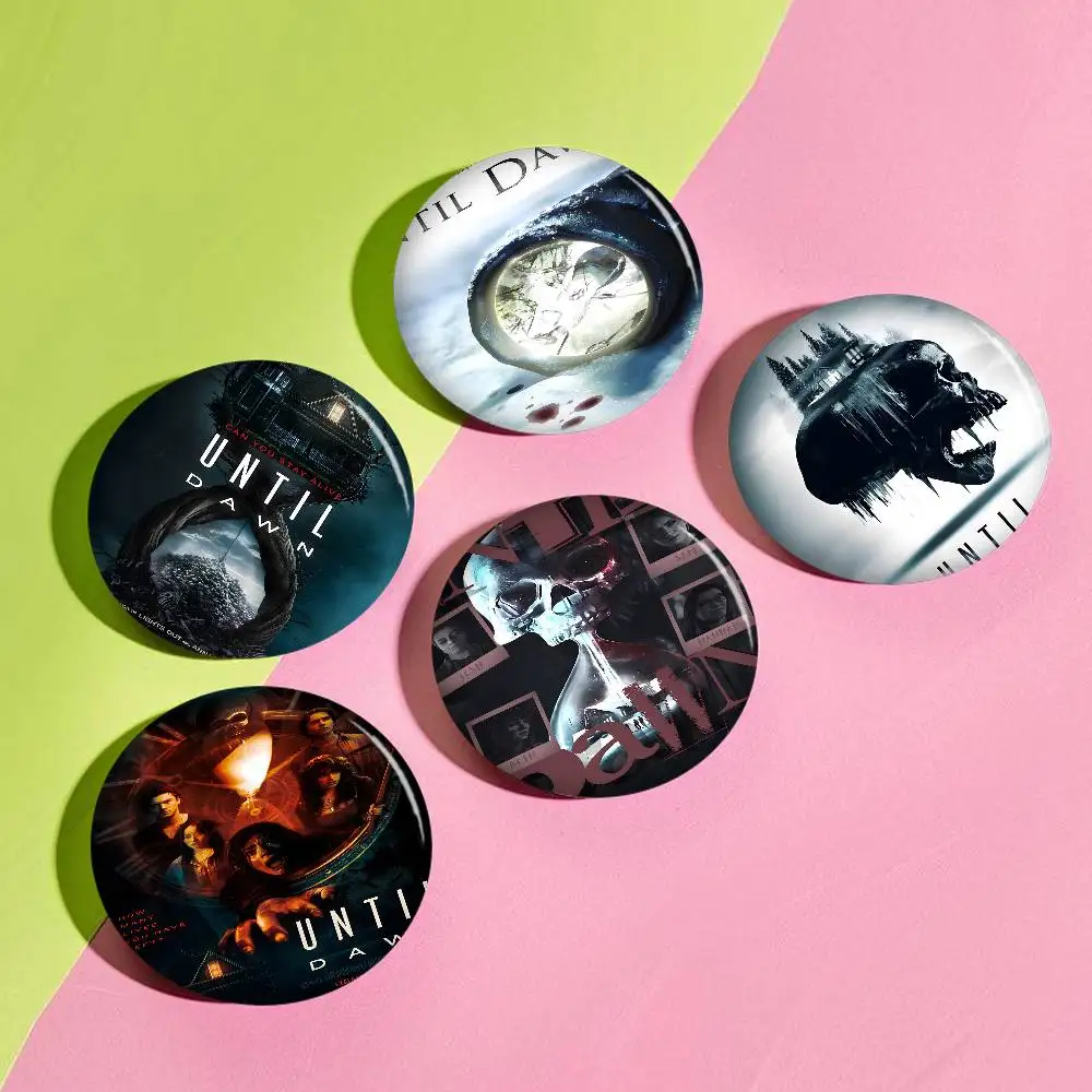 U-Until D-Dawn Creative Pins Funny Faces Round Snap-in Brooch Badge Backpack Hat Accessories Jewelry Gifts