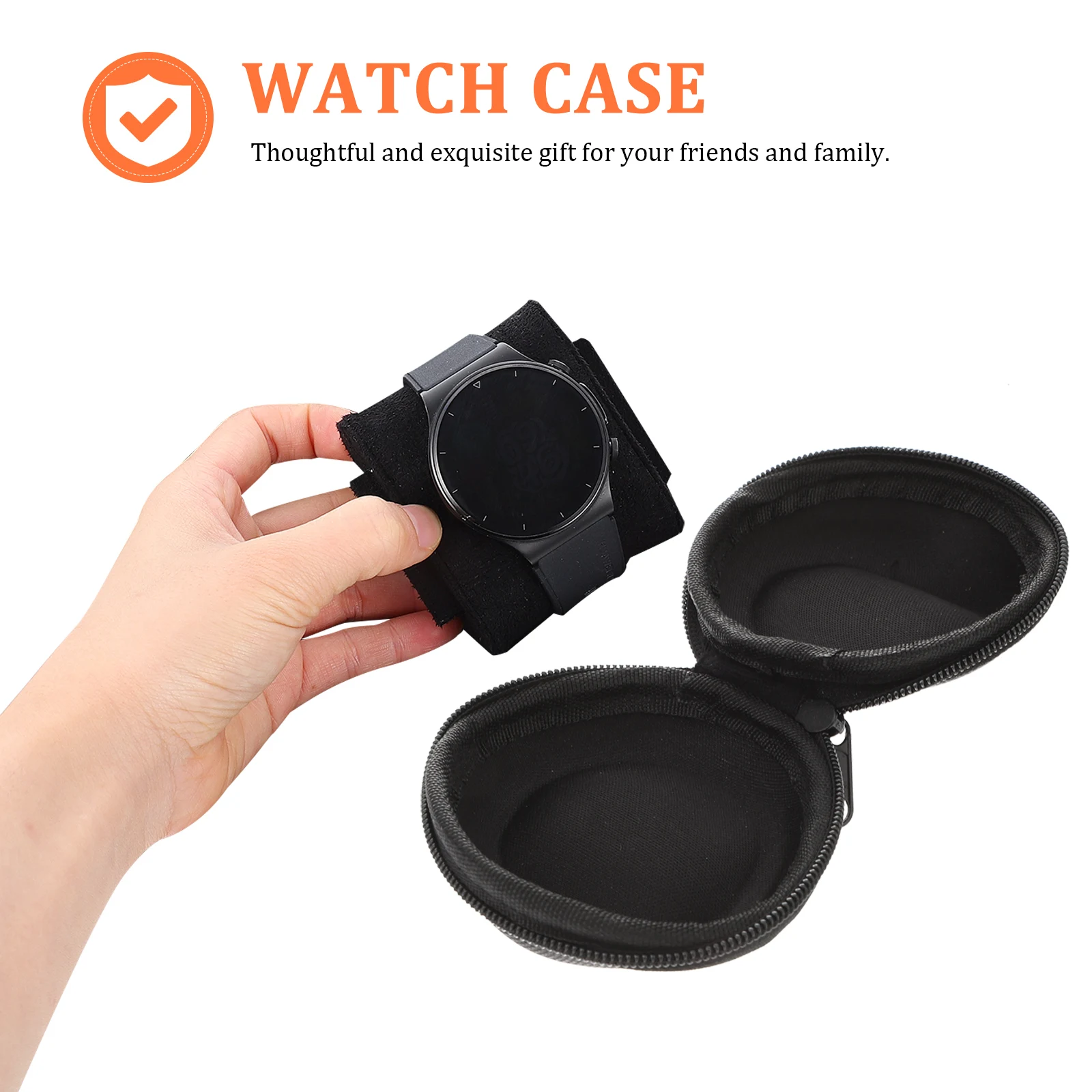 

Stylish Watch Box Portable Single Storage Case Travel Carrying Pouch Soft Felted Watches Jewelry Accessories Men Women Gifts