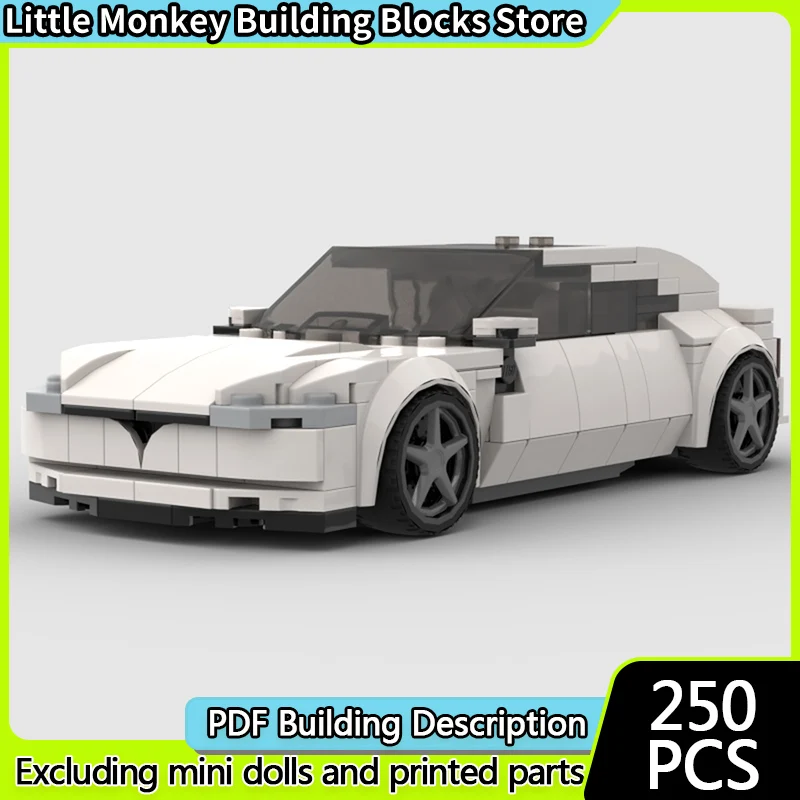 

Модель городской автомобиль MOC, строительные кирпичи, высокопроизводительный электрический седан, модульная технология, детские праздничные подарки, сборка игрушек, костюм