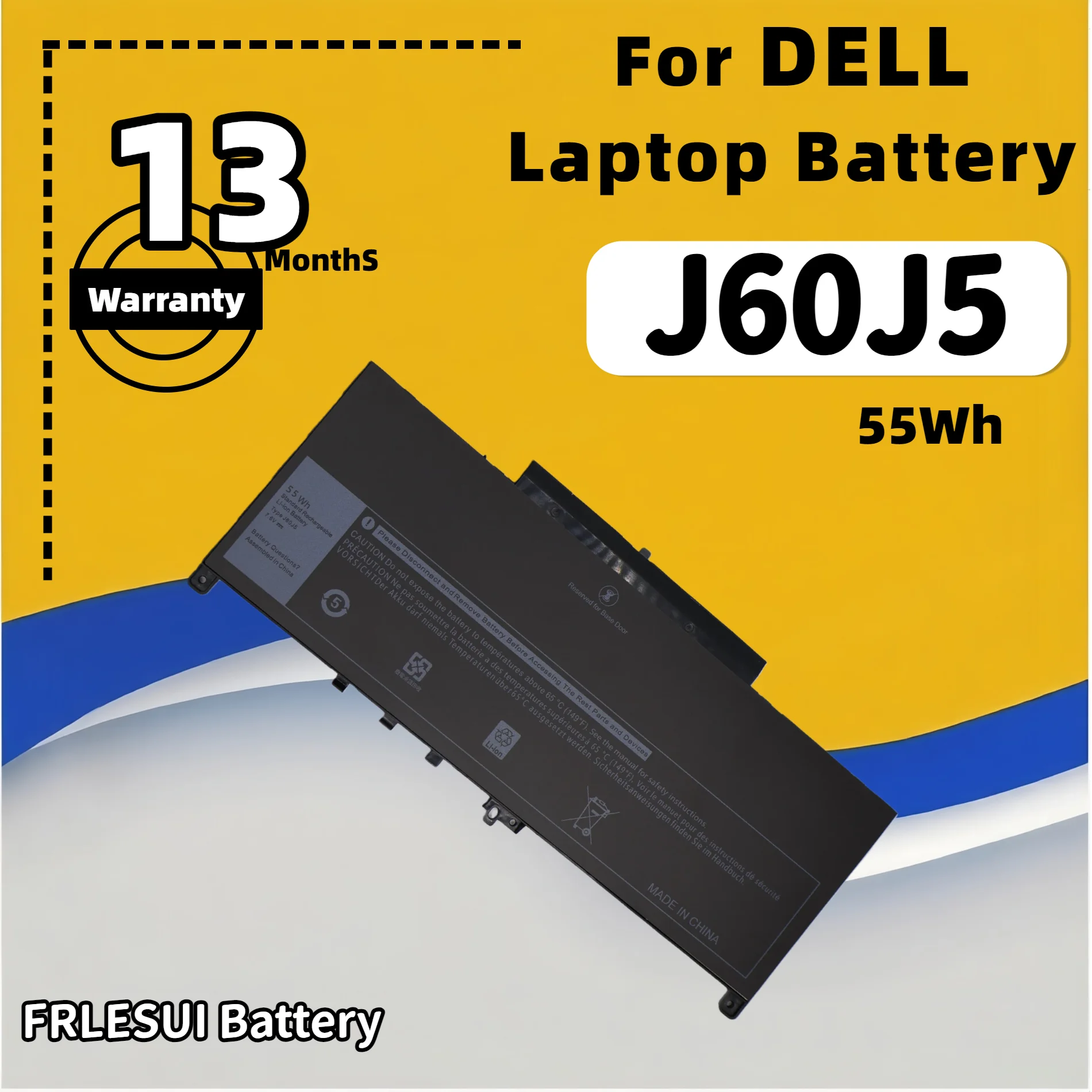 FRLESUI Battery J60J5 For DELL Latitude E7270 E7470 Series J60J5 R1V85 MC34Y 242WD 55WH Laptop Battery  13 months warranty