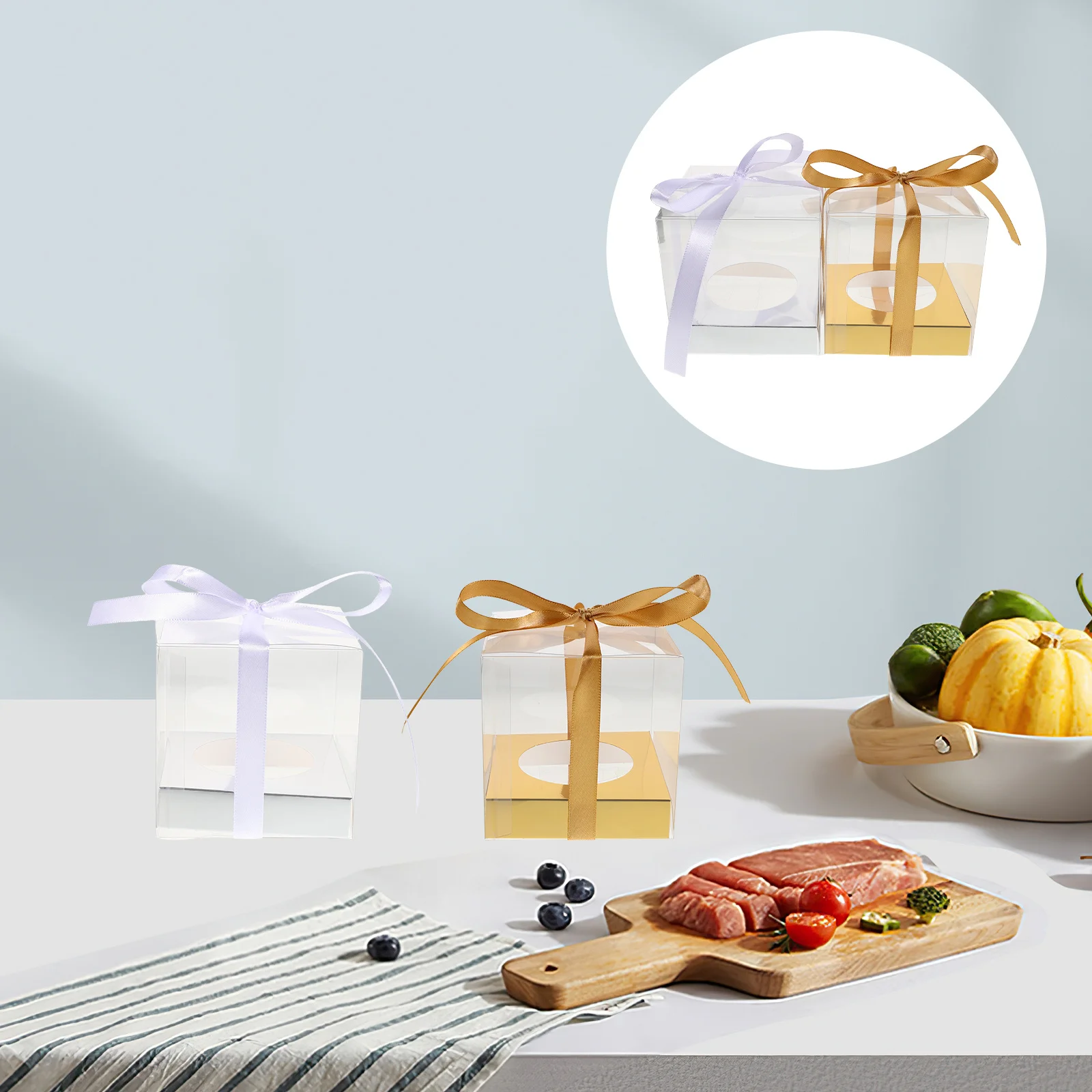 

24pcs Transparent Cake Packaging Box Clear Single Cupcake Holder For Wedding Birthday Muffins Egg Tarts Baking Storage Container