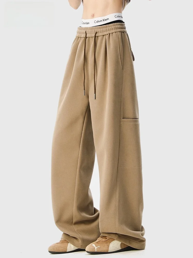 

Мужские летние тонкие брюки Slim Fit прямого кроя в американском ретро-стиле, свободные рабочие брюки с широкими штанинами, струящиеся, прямого силуэта