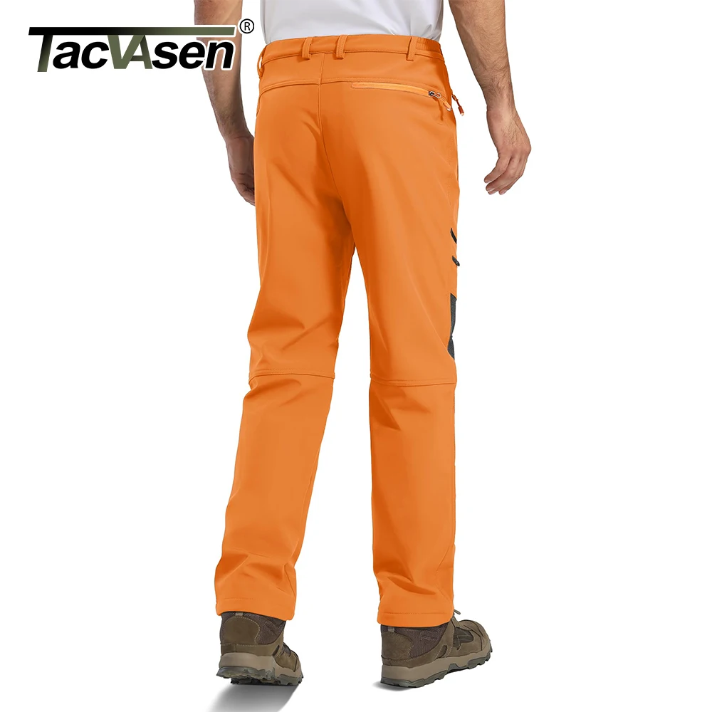 TACVASEN Men's Work Outdoors Trousers Fleece Lined Warm Windproof Hiking Climbing Pants Waterproof Soft-shell Winter Walk Pants