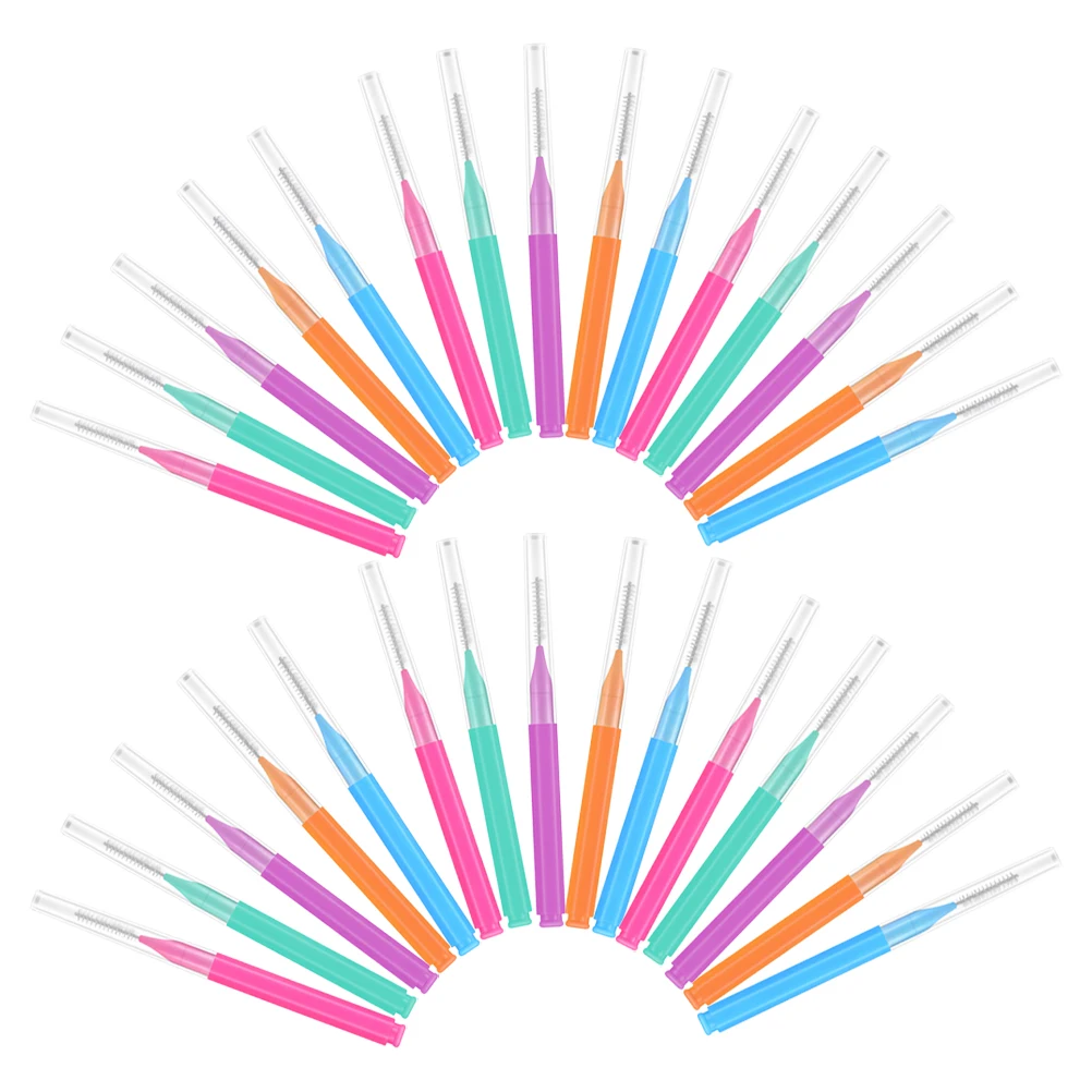 

50pcs Interdental Brush Straight Handle Soft Bristles Oral Care Floss Picks Portable Dental Cleaning Tools Travel Use