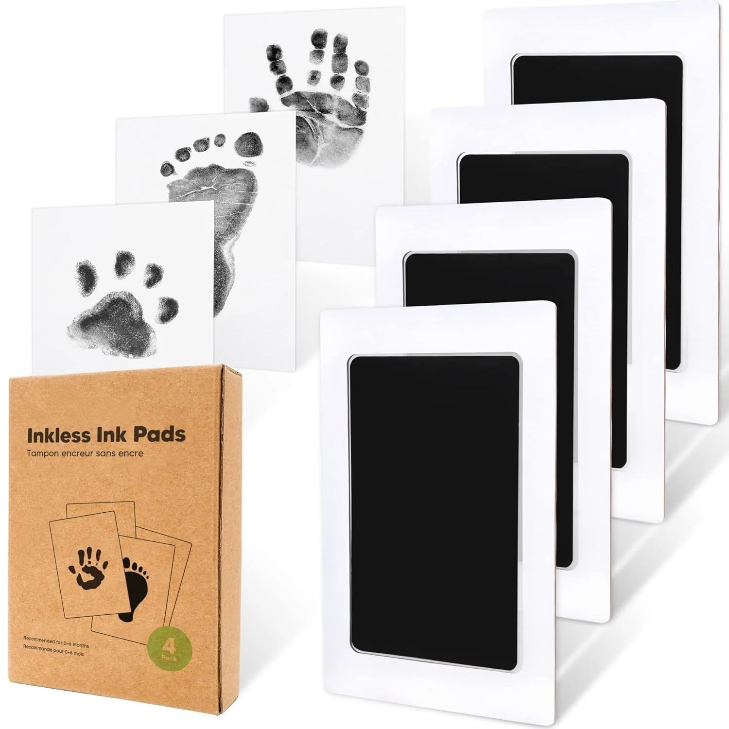Ink Free baby Hand and Footprint Set, Stain Free Ink Pad, Newborn Souvenir, Dog Nose, Paw Print, baby Handprint and Footprint Se