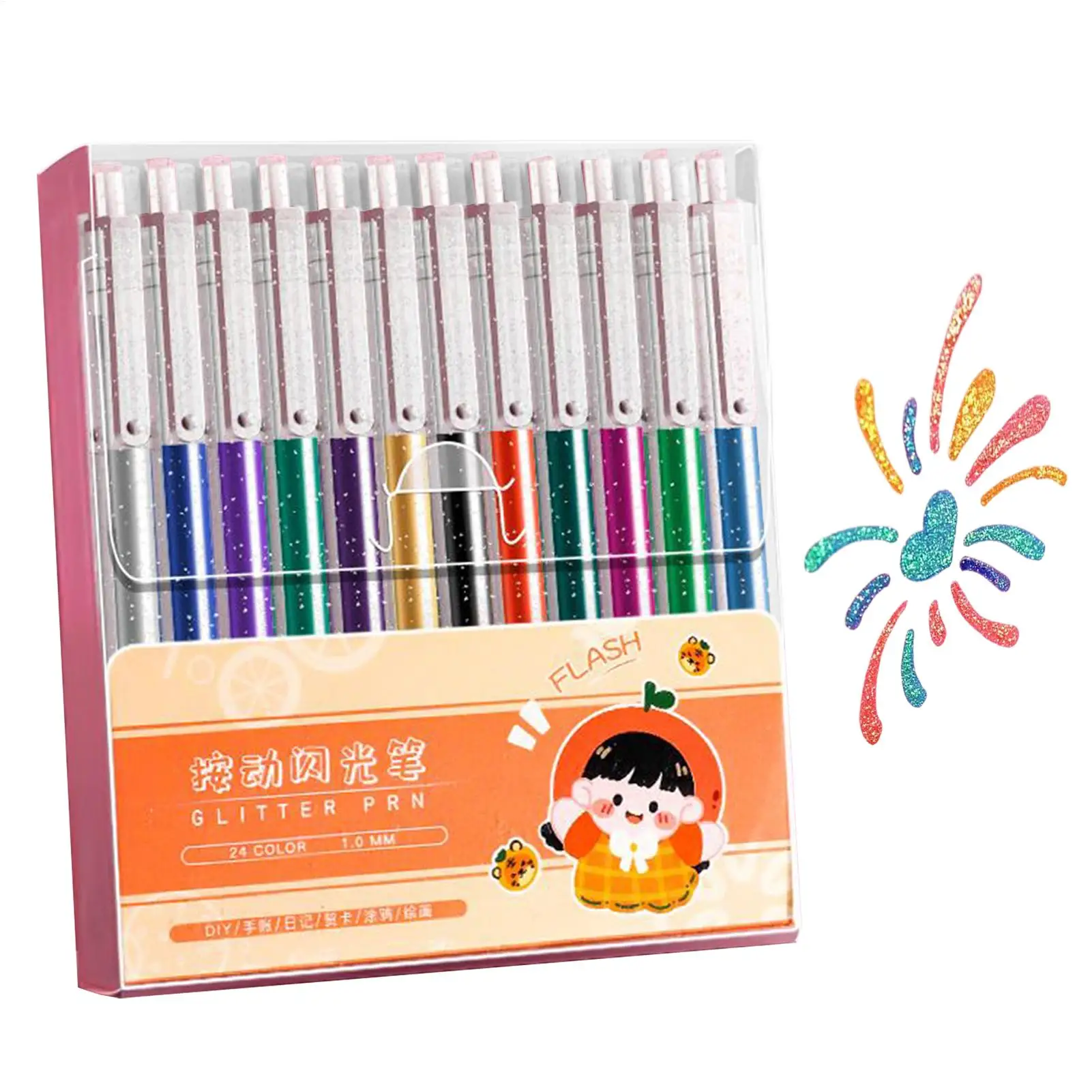 

Glitter Pens Glitter Gel Pens Fine Point Fade-Resistant Bleed-Proof Art Stationery Retractable Supplies For Teens Students Women