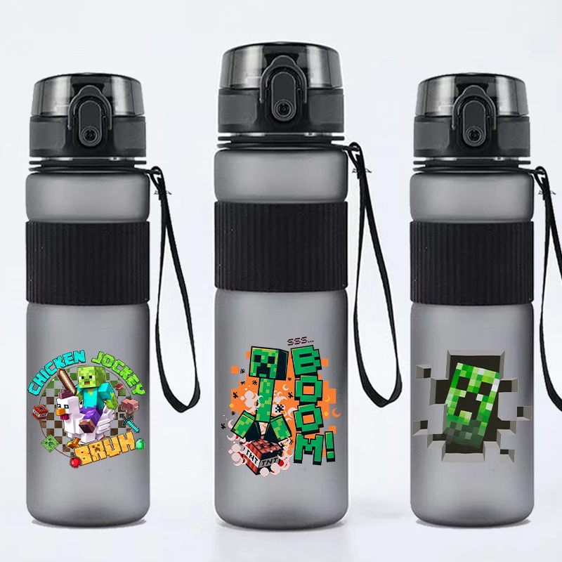 جديد Minecraftes Pixeles زجاجات مياه لعبة الكرتون الشكل زجاجات مياه الأولاد في الهواء الطلق كوب ماء رياضي هدايا عيد ميلاد الأطفال #1