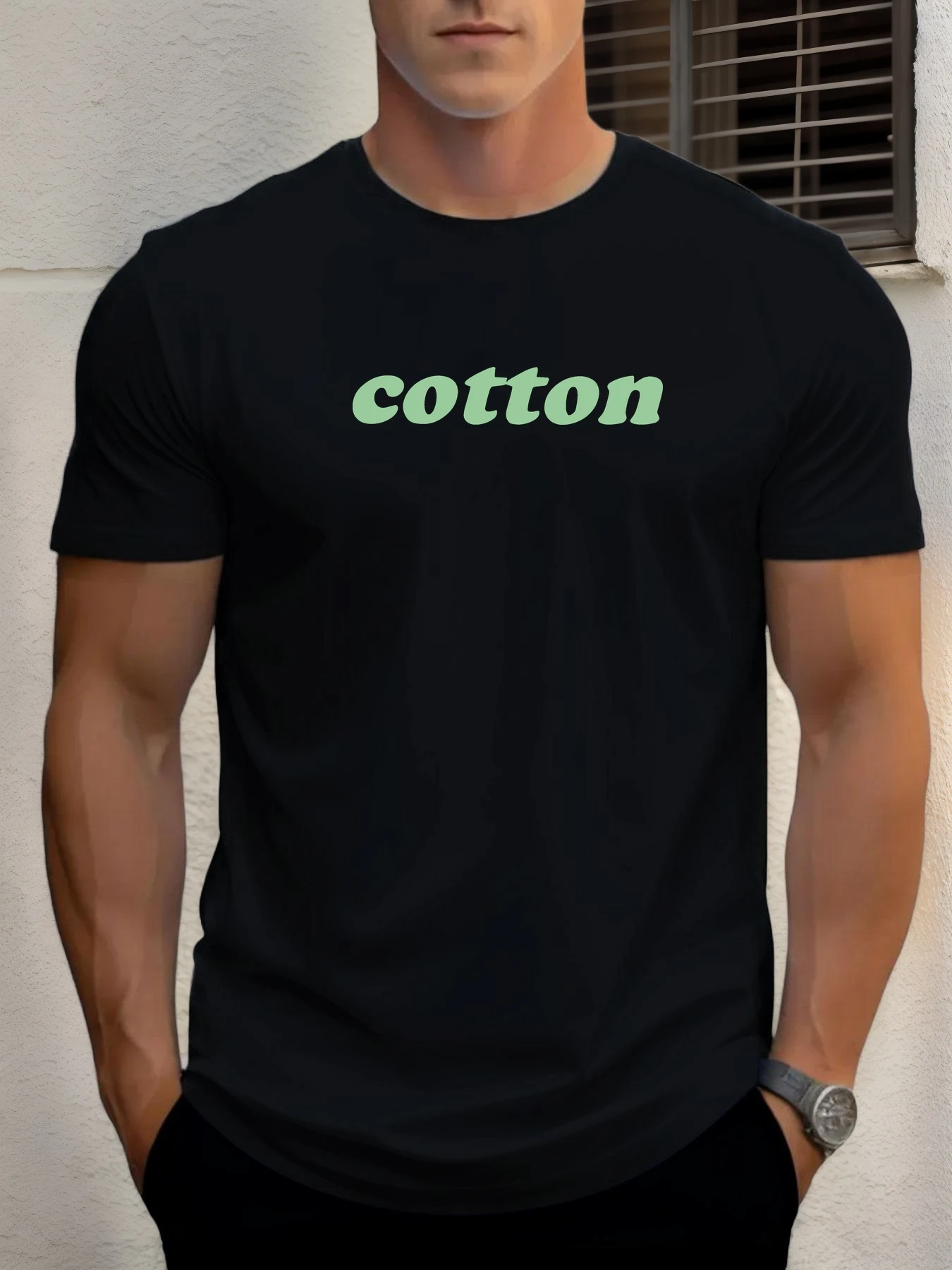 

Men's cotton T-shirt, summer round neck short sleeves, COTTON printed breathable street clothing fashion cool T-shirt