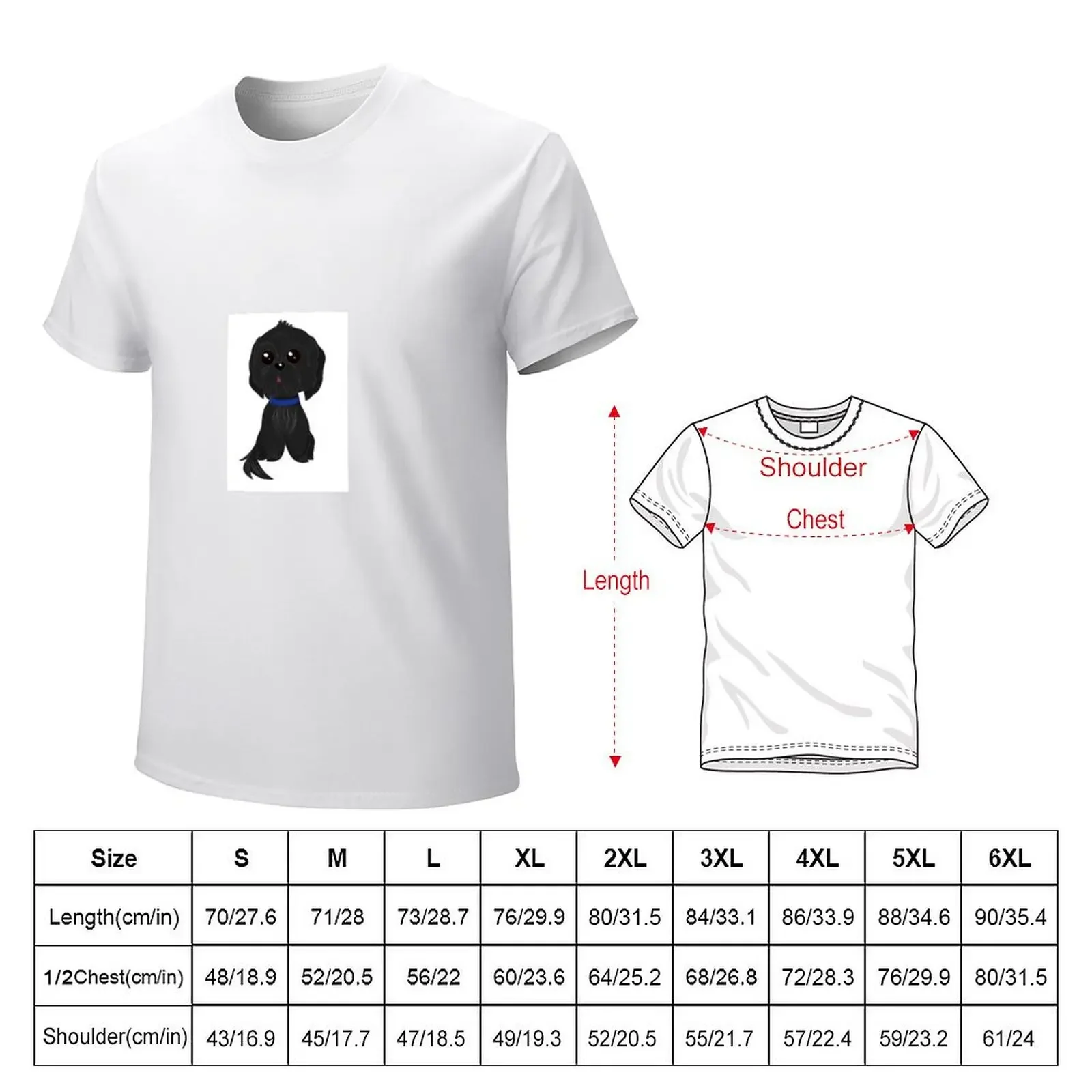 Black shih tzu T-shirt oversized Short sleeve tee men clothing